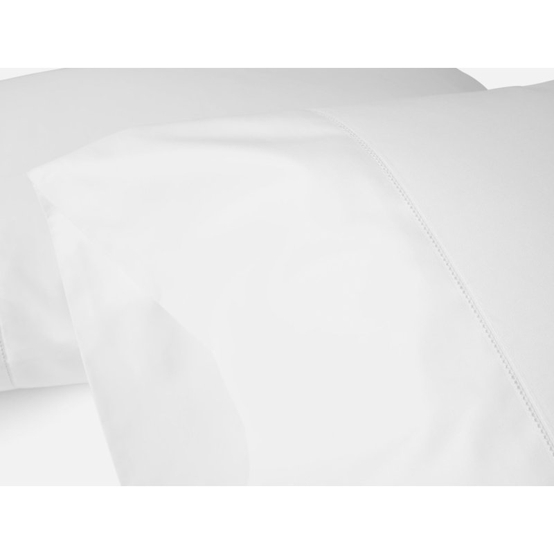 Ensemble de draps Heirloom, Ensemble de draps pour grand lit avec 2 taies d'or, Blanc alpin