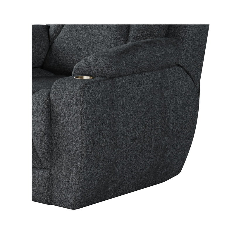 Fauteuil inclinable près du mur pour homme, Gris foncé, Tissu
