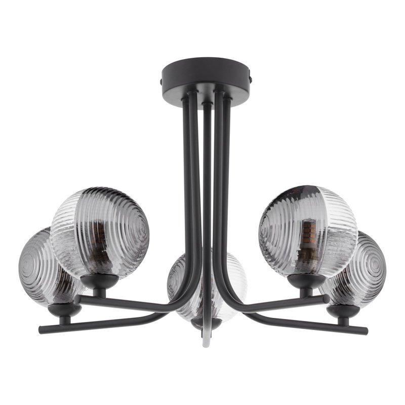 Flush Mount, Matt Black/Black Smoked