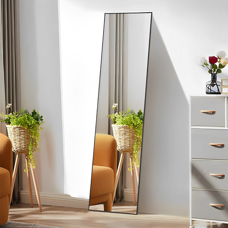 Metal Rectangle Mirror, Black