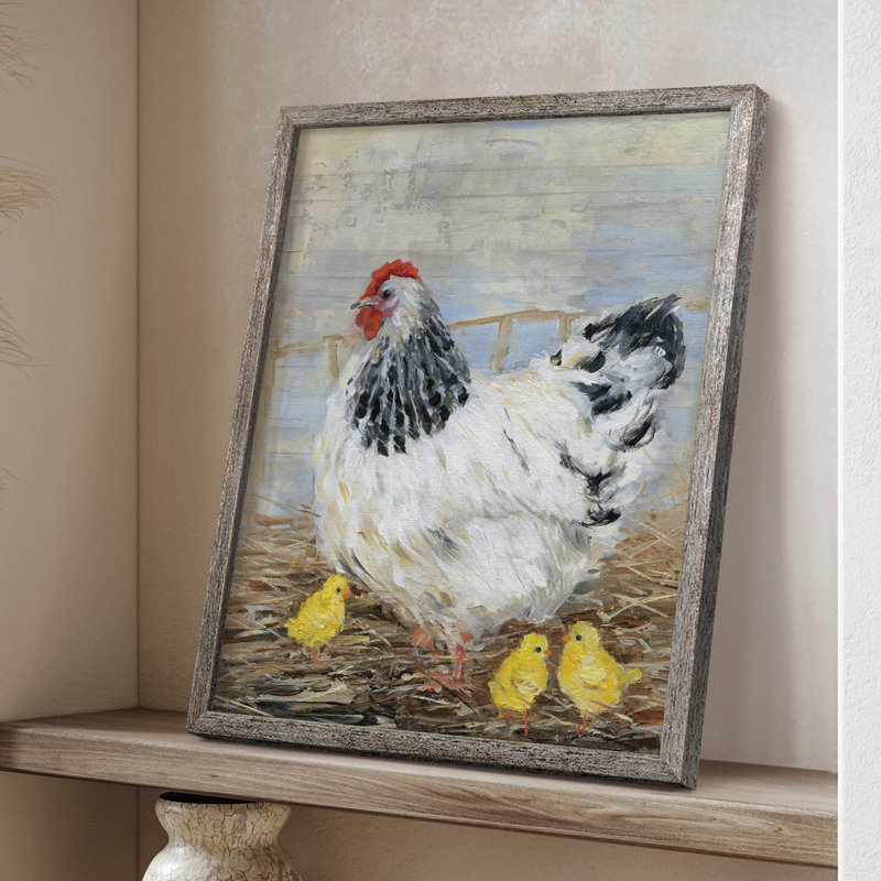 Farmhouse Chicken Framed Print - Solid Wood