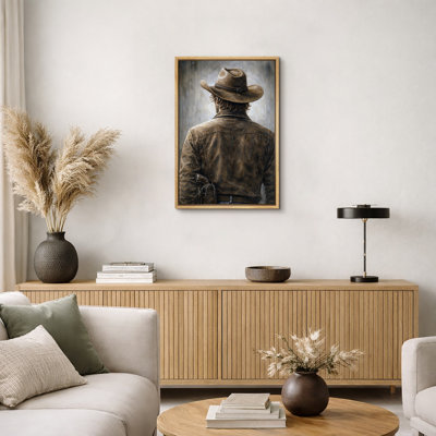 Western Cowboy Gunfighter, vue de dos, photos de salon, impression sur toile encadrée