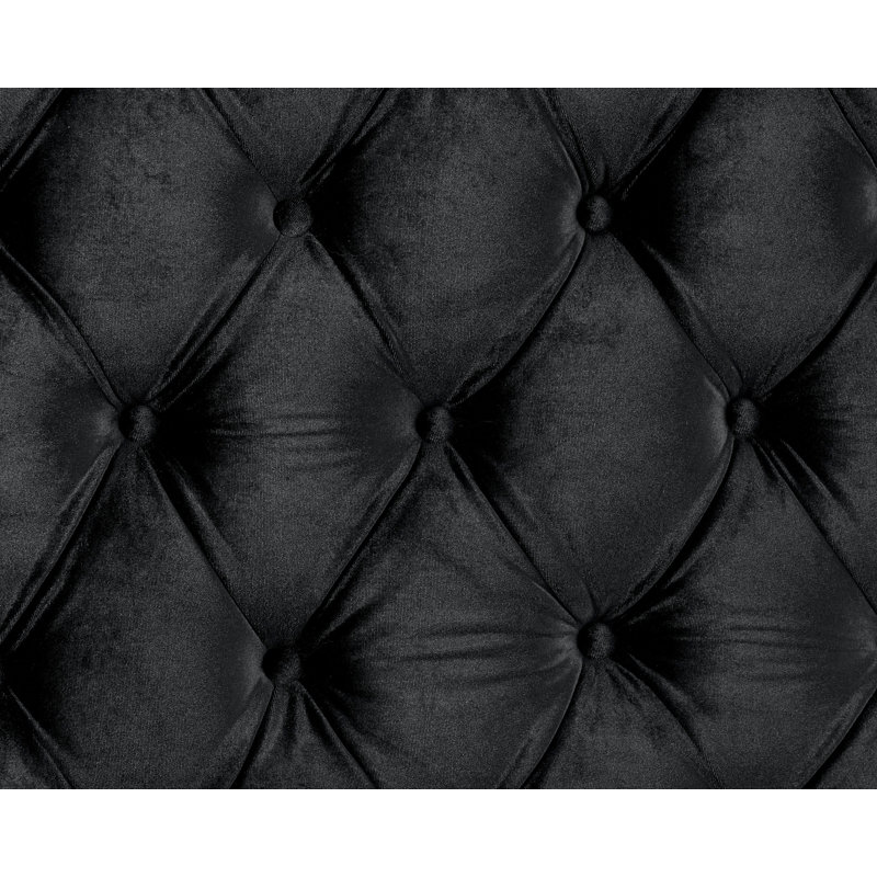 Très grand lit tapissier californien Deskins, Noir, Grand