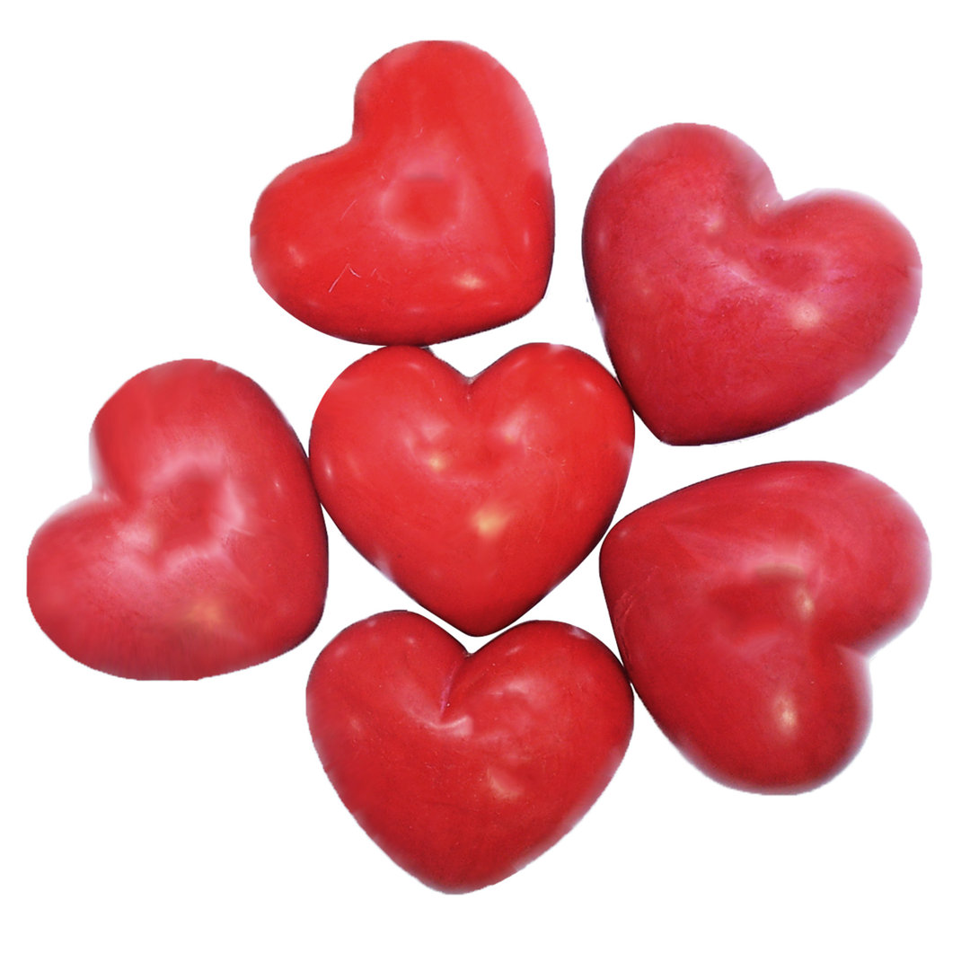 Handcarved Kisii Stone Heart Holiday Shaped Ornament (Set of 6) Red Barrel Studio®