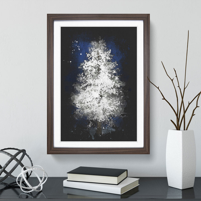 Tree at Winter - Picture Frame Graphic Art Print, 33cm H x 24cm W x 2cm D, Walnut Framed