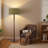 61" Walnut Floor Lamp with 19.7" Large Fabric Drum Shade, Solid Wood Standing Lamp for Living Room, Bedroom, Office & Corner, UL Listed, Bulb Not Included-1875178209