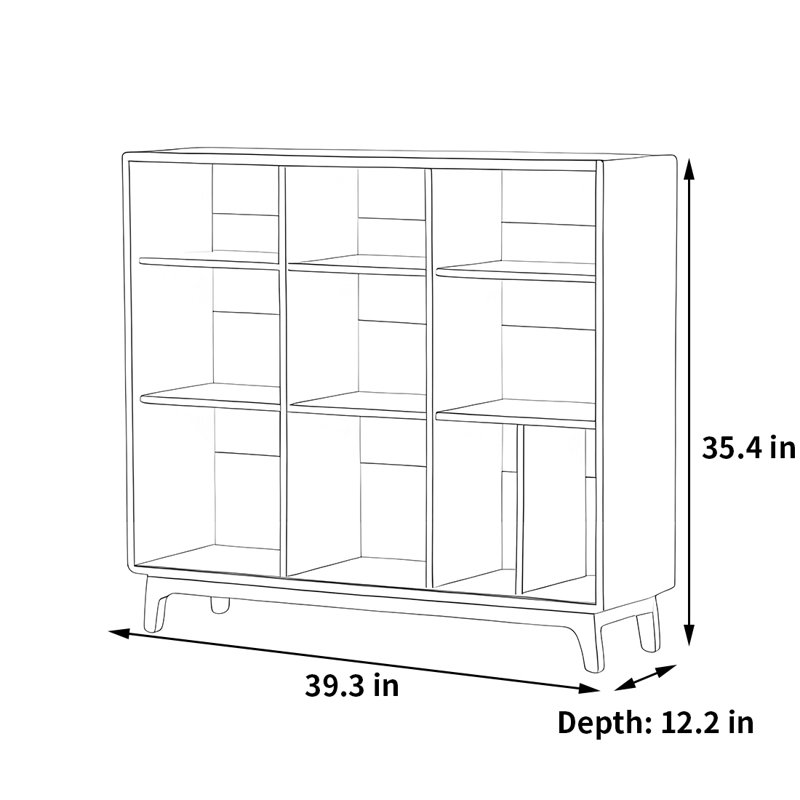 Olivet, (3 Shelves) 35.4"H x 39.3"W x 12.2"D