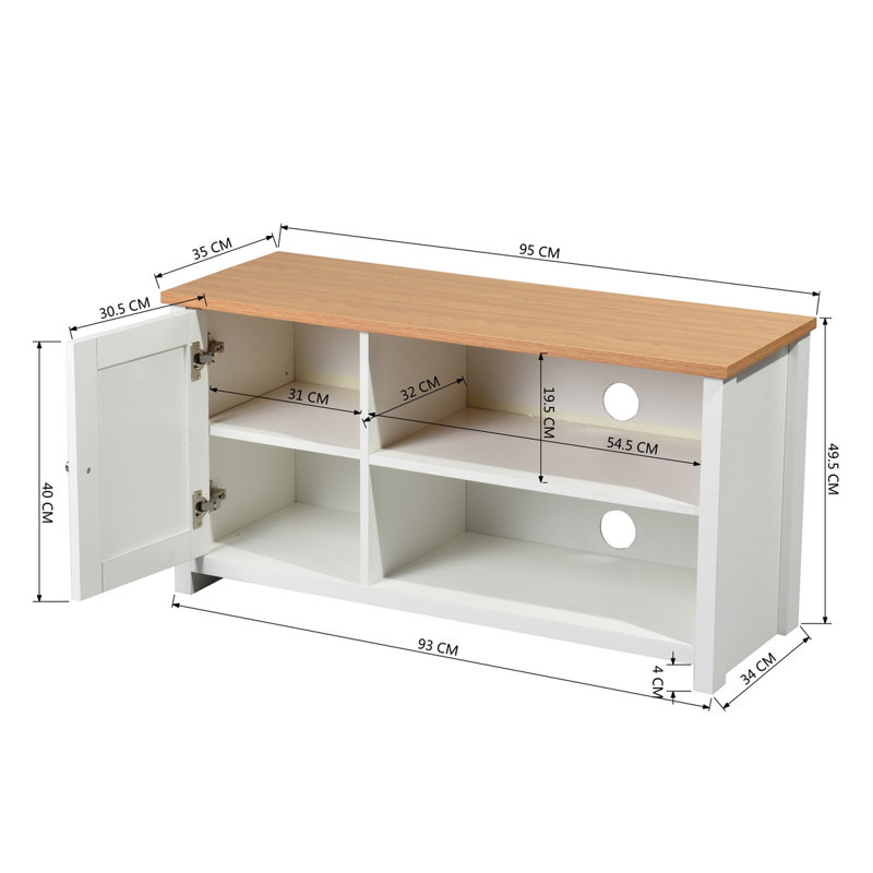 Bollman Unfinished TV Stand for TVs up to 32", Oak/White