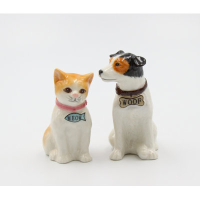 Ensemble salière et poivrière Cosmos cadeaux Wouf and Meow