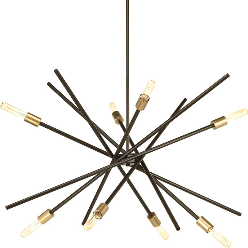 Lustre sphérique spoutnik à 8 lumières Pondview, Bronze Antique