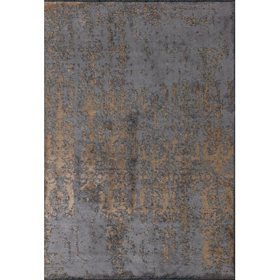Rapture Gray Brown Damask Luxury Area Rug