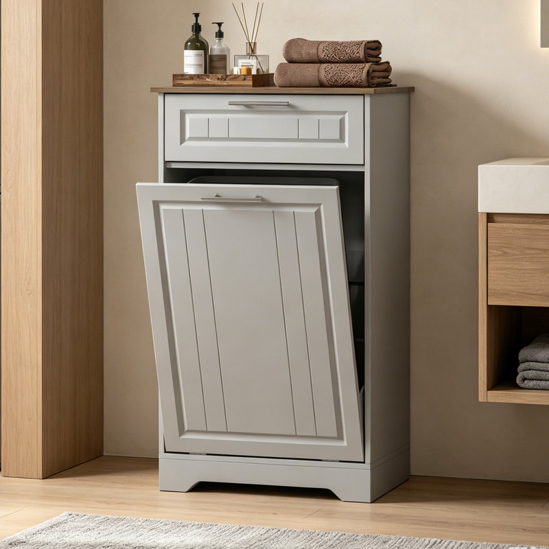Armoire à ordures inclinable 10 gallons - Fonction de désodorisation, Gris, 10 gallons