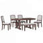 Ensemble de salle à manger extensible 6 pièces avec chaises rembourrées et banc, parfait pour les réunions élégantes et la décoration polyvalente