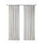 Panneau de rideau en polyester 2 pièces avec rayures capitonnées blanc / taupe-1086665472