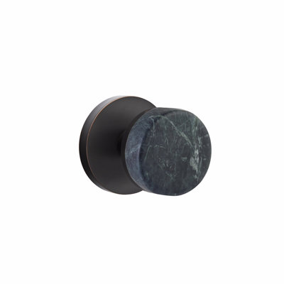 Ensemble de boutons de passage Emtek Select, rosette à disque, tige conique, bouton en marbre vert