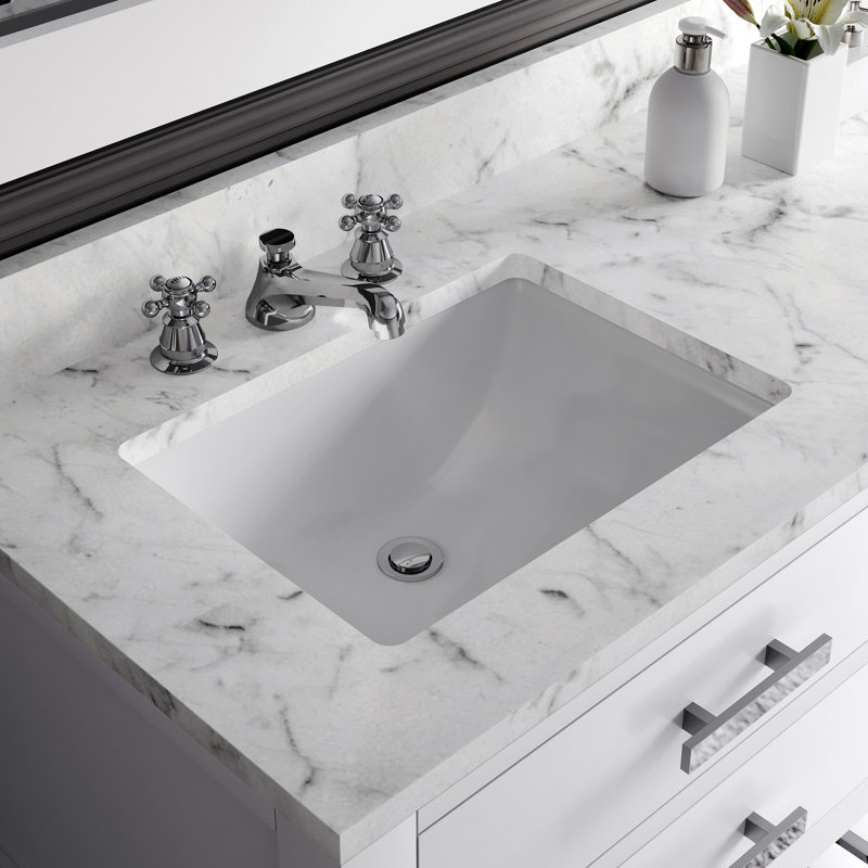 Madalyn 60" Double Sink Bathroom Vanity Set, Solid White, 72"