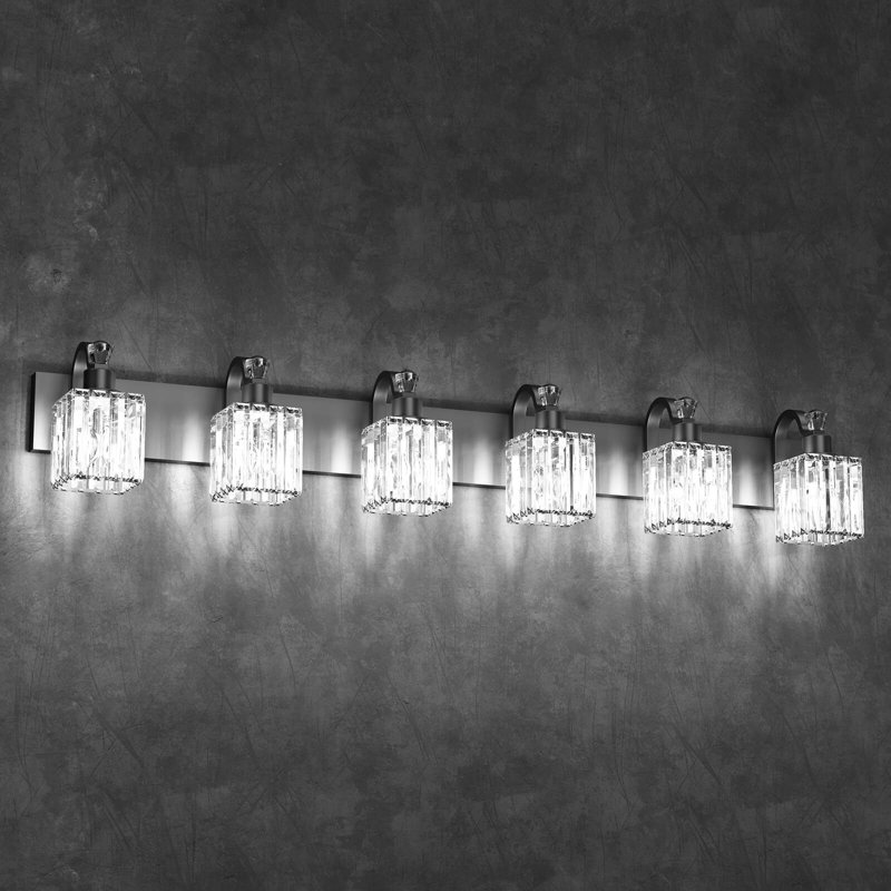 Éclairage de meuble-lavabo moderne en cristal, Noir, noir, noir, noir