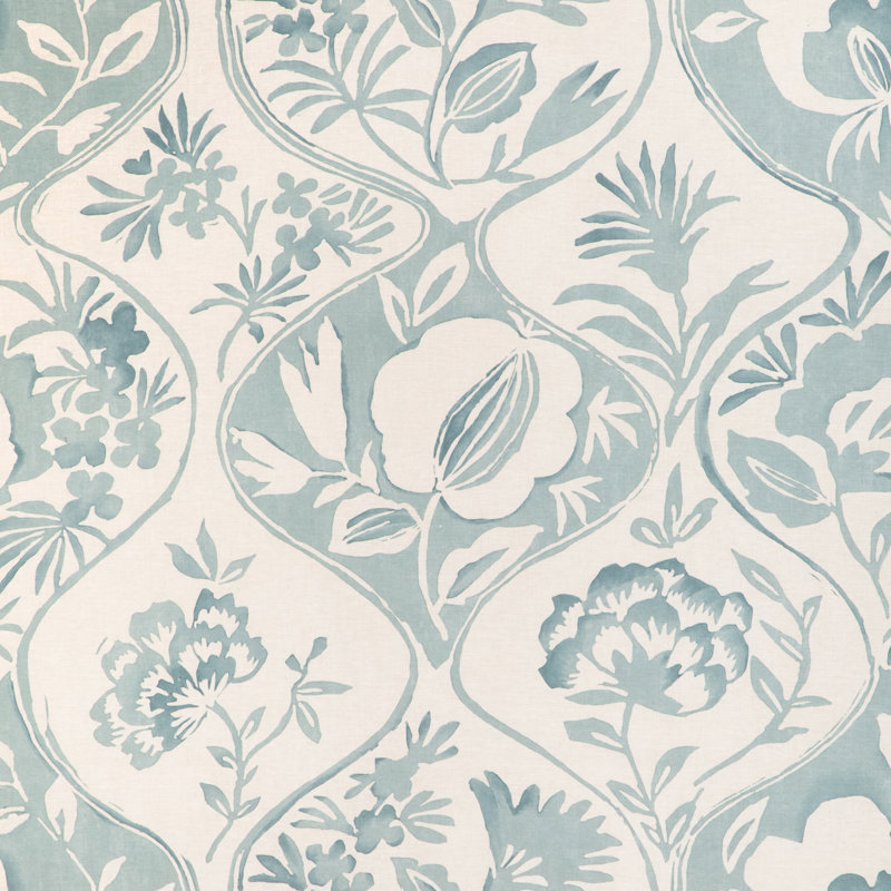 Calathea Print, Teal/Beige