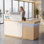 Bureau de réception moderne avec rangement, comptoir l 62,2 po à deux niveaux pour le bureau et l'utilisation commerciale