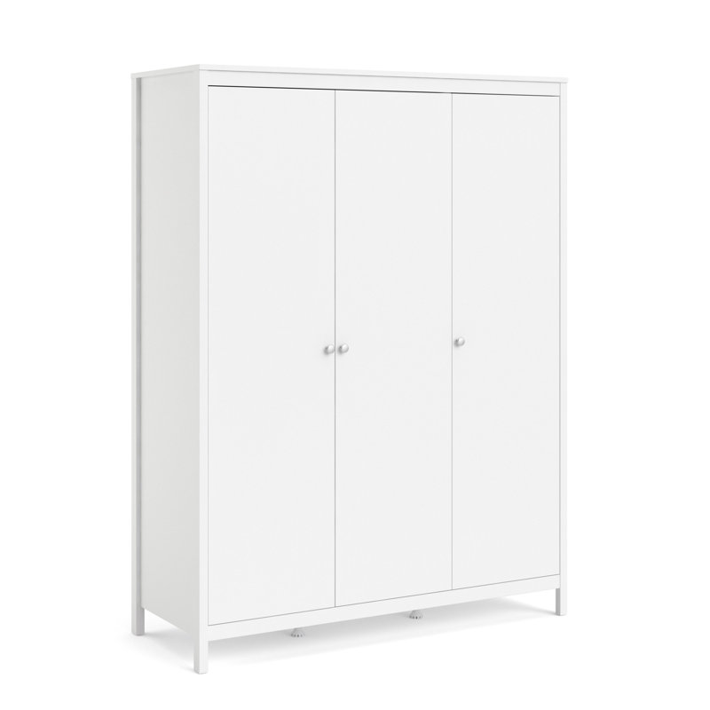 Besiana 3 Door Manufactured Wood Wardrobe, White