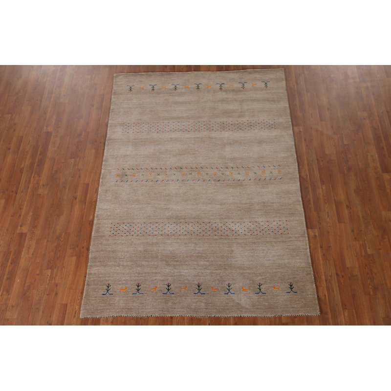 Handmade Gabbeh Oriental Area Rug 5x8