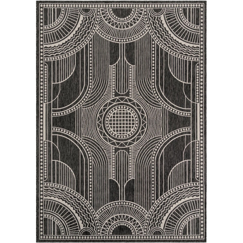 Tapis noir et blanc Aucun, Rectangle 7 pi 1 po x 10 pi