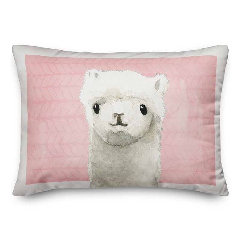 Vibrant Llama Print Spun Polyester Throw Pillow 14x20