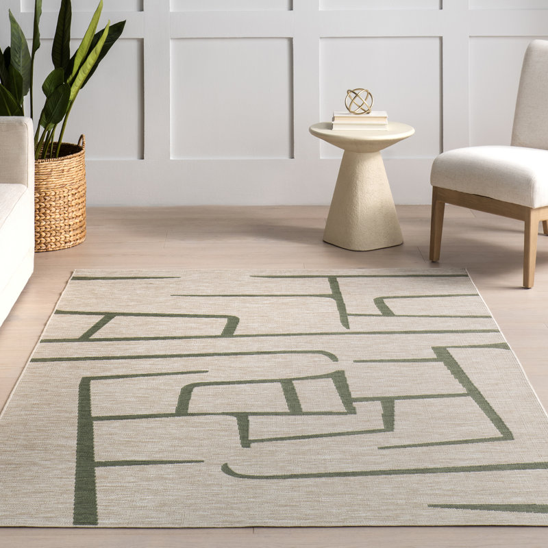 Atara Geometric Indoor/Outdoor Area Rug, Rectangle 4' x 6'