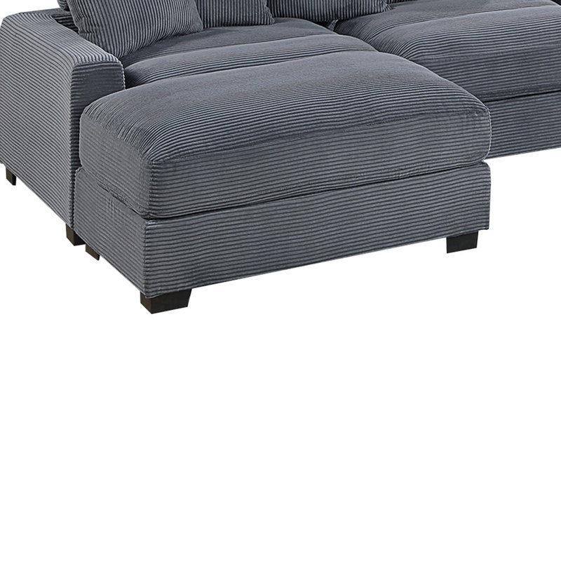 Ensemble de canapé modulaire contemporain gris foncé 6 pièces LAF & RAF 2 pièces