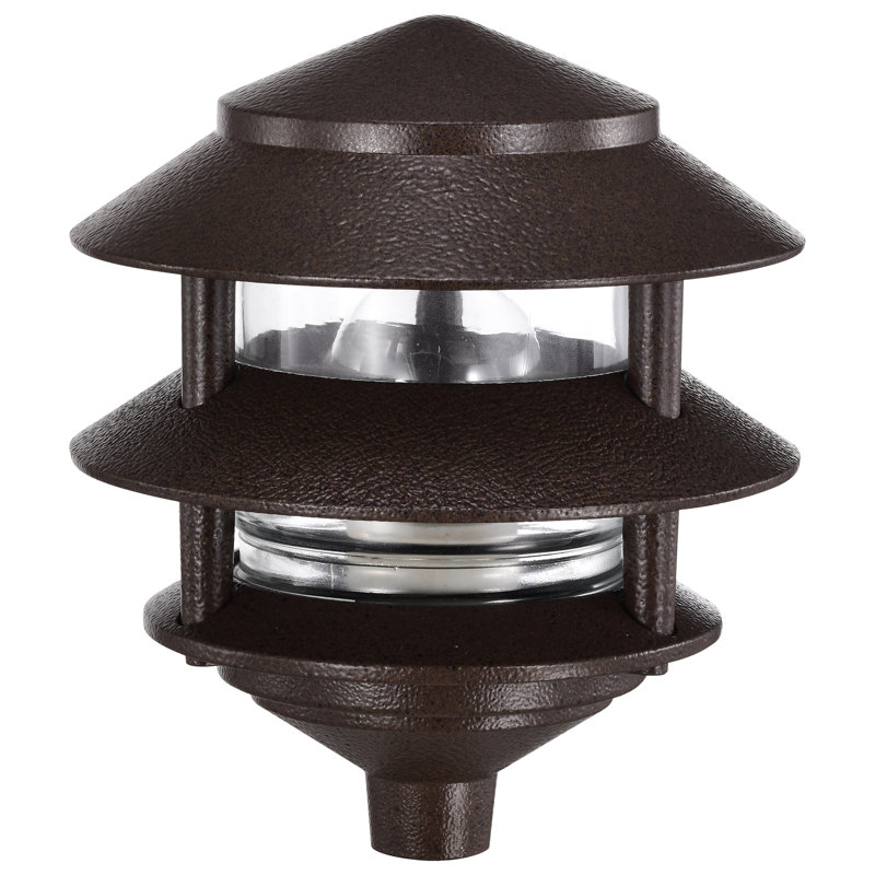  Arjit Metal 1 Light - 8'' Pathway Light Two Louver - Small Hood, Old Bronze