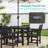 5 PCS Outdoor HIPS Dining Set, All-Weather Patio Table and Chairs W/ Umbrella Hole, Low Maintenance for Porch, Backyard-745781955
