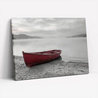 Bateau rouge, reproduction d'art sur toile, ensemble de 1
