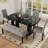 Tufted Linen Dining Bench, Farmhouse Upholstered Entryway Bench With Rubber Wood Legs, Versatile For Kitchen, Bedroom, Hallway-961242681