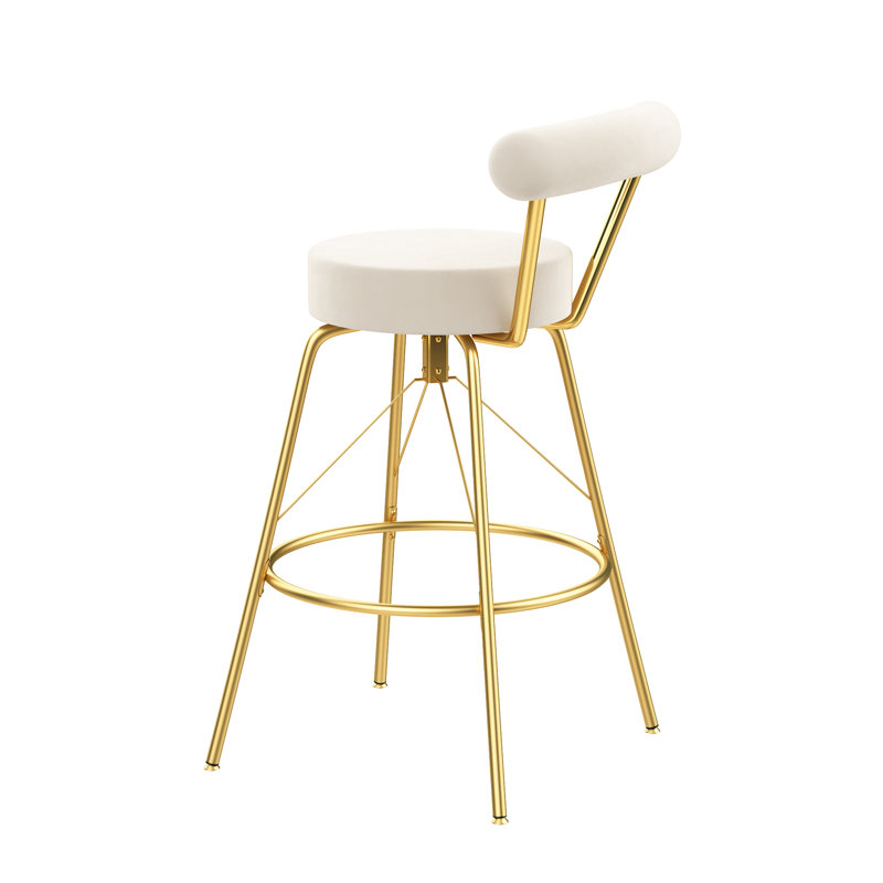Tabouret pivotant Groton, Tabouret de comptoir (siège d'une hauteur de 24 p, Ivoire ivoire