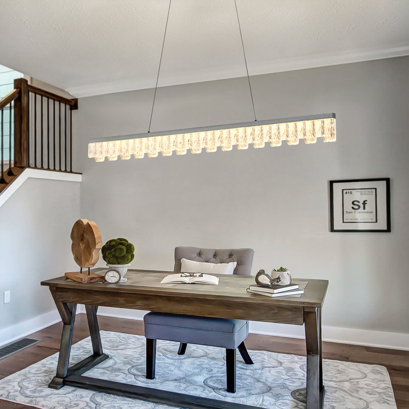 Modern LED Pendant Lights,  Chandelier Dimmable with Remote Control 3000k-6000K Adjustable Colour Temperature, Aluminum Island Lighting Lamp Fixture for Kitchen, Dining Room, Billiard Room