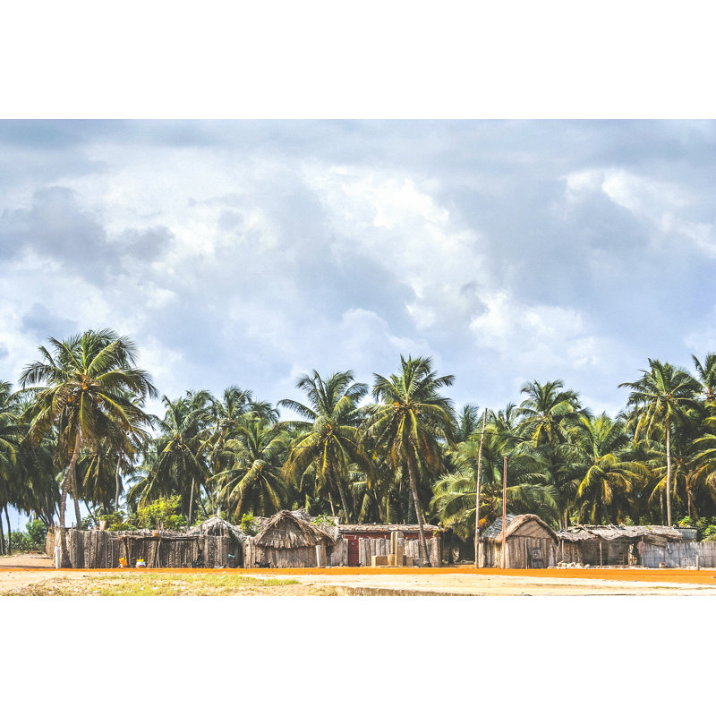 African Beach Village 1 Piece Wrapped Canvas Wall Art, 20cm H x 30cm W