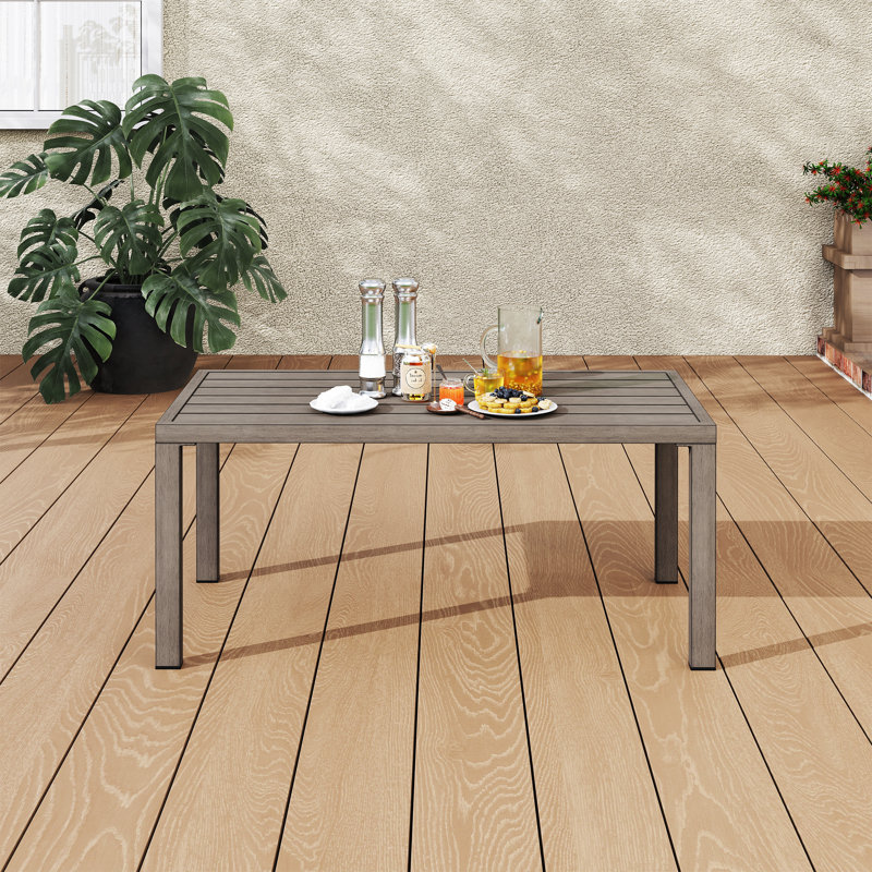 Table basse d'extérieur en aluminium taupe 1 pièce Heim, Gris