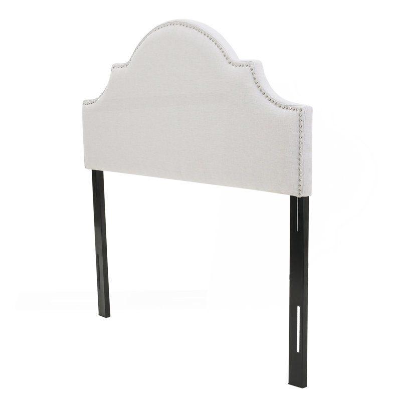 Tête de lit tapissier de grande taille, tête de lit en bois massif avec pieds en métal durables, tête de lit à hauteur réglable avec garniture cloutée dans la chambre à coucher