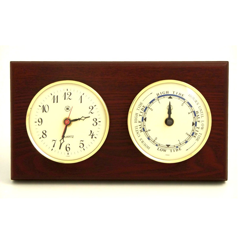Dillard Metal Wall Clock, Mahogany