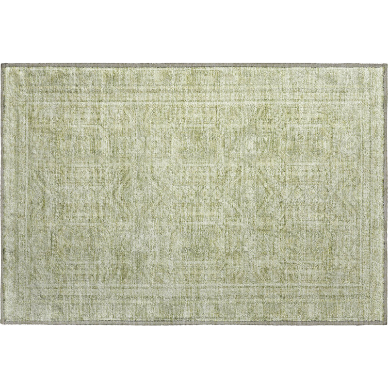 Premium Machine Washable Ashlynn Border Rug, Rectangle 1'8" x 2'6"