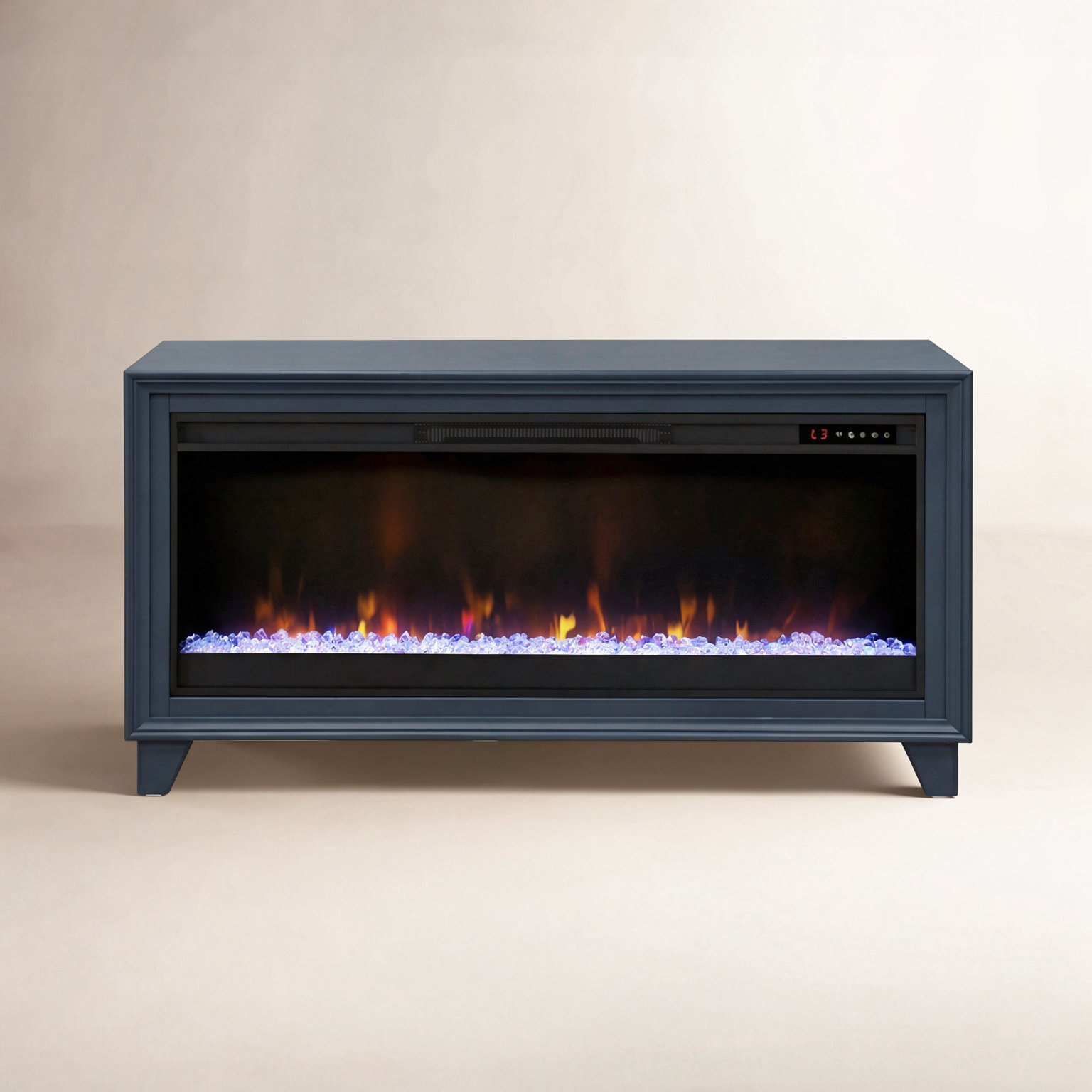 Satie 48" Modular Electric Fireplace, Blue