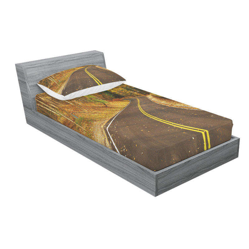 Ensemble de draps d’automne à la forêt à letchworth state, Ensemble de draps pour lit simple TG avec drap-hou