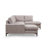 Stylish Corner Sofa, Beige Fabric, 61.0 x 123.6 x 78.7 inches | 100% Polyester Upholstery, Beech Wood & Chipboard Frame | Soft Grey Foam & Silicone Back Cushion | Matt Black Plastic Legs | Dry-Cleanable & Comfortable Design-90667766-90667767
