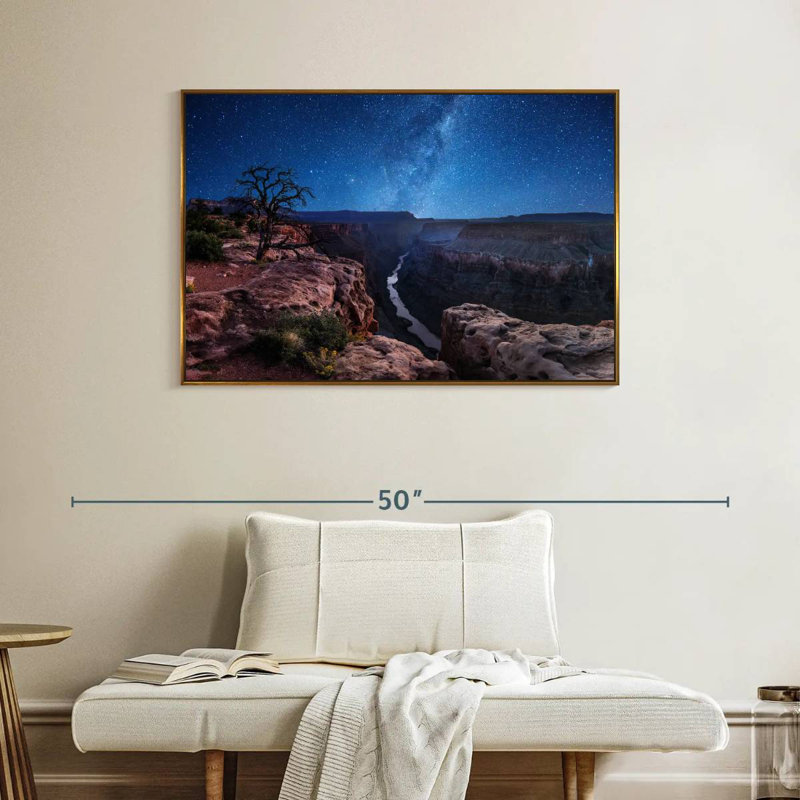 Nuit étoilée du Grand Canyon, Cadre flottant doré, 40 po x 27 po