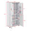 High Storage Cabinet Bathroom Organizer With 4 Doors And Adjustable Shelving For Bathroom Office Lounge