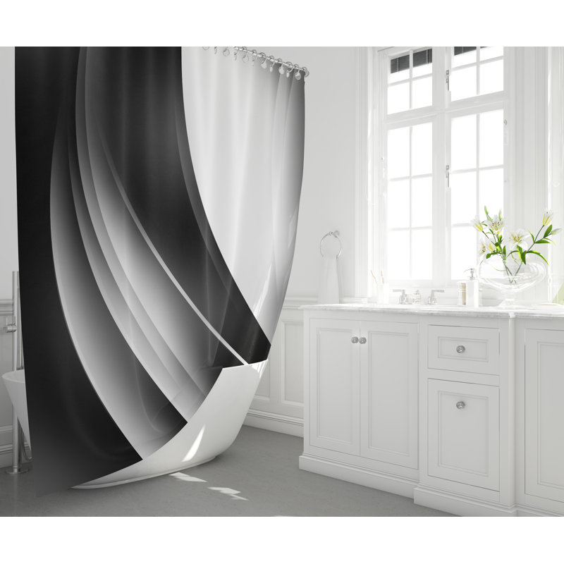 Rideau de douche simple abstrait Conecuh, H 72 po x l 70 po