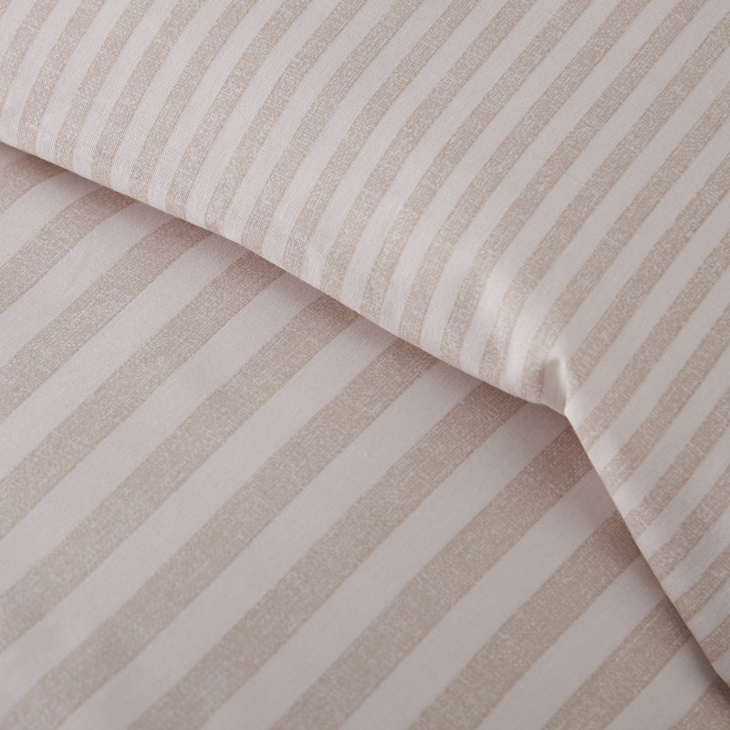 Epping Textured Stripe Reversible Duvet Cover Set, Super King, Natural