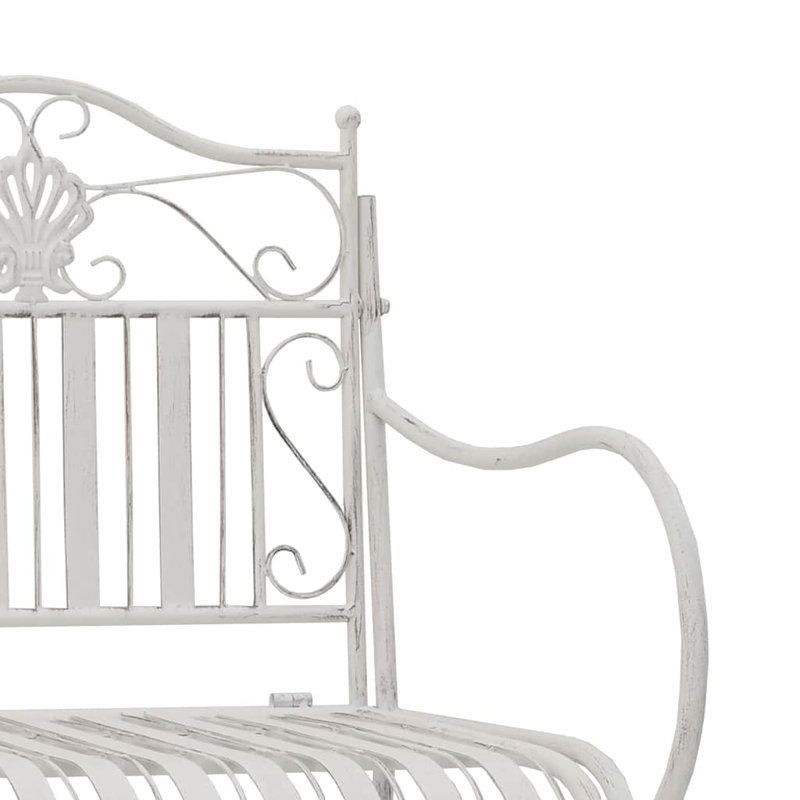 Steel Outdoor Bench, White