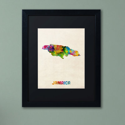 " Jamaica Watercolor Map " by Michael Tompsett