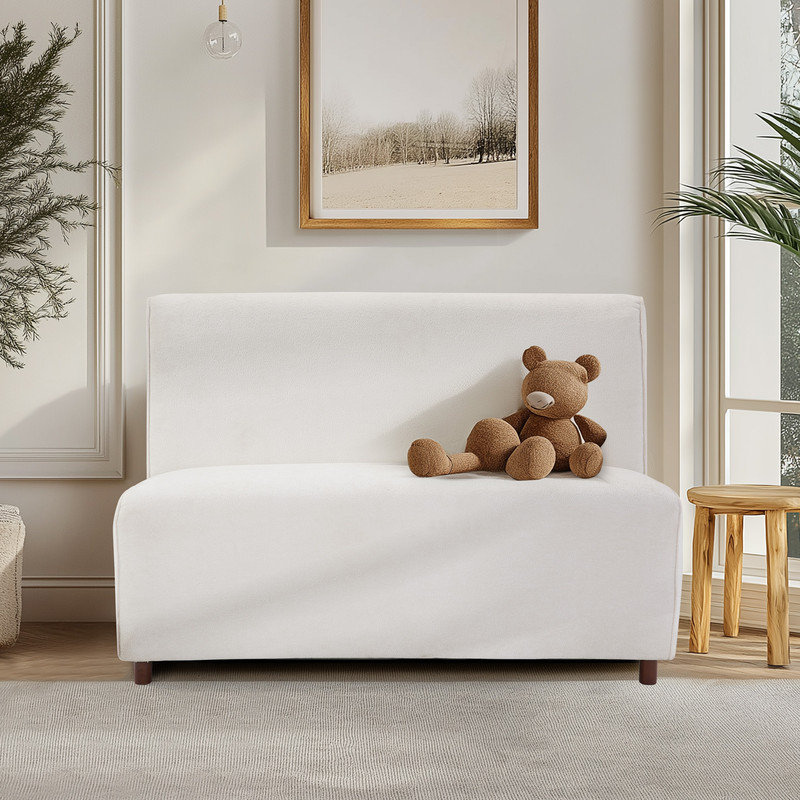 Causeuse large 49,2 po beige, 49 places, avec capacité de 440 lb, pour le salon et les petits espaces